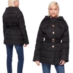 Kate Spade Puffer Becky Bow Neck Fitted Belt in Black